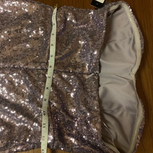 Lulus Lilac Sequin Strapless Maxi Dress NWT Size Medium Holiday Party NYE Gown - Picture 7 of 14
